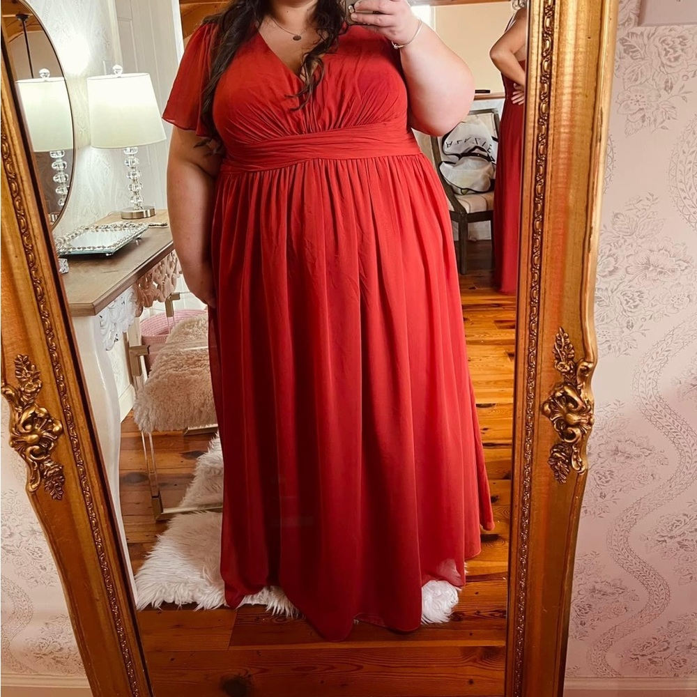 Azazie bridesmaid dress Style Verna in Rust